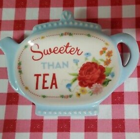 🌺 New Pioneer Woman Sweet Rose Tea Bag Holders, Set of 2, Red and Blue - Picture 5 of 11